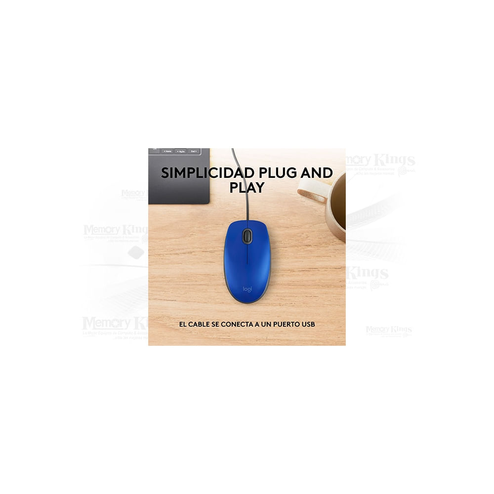 Mouse Logitech M110 Silent en color azul - Silencioso y ergonómico, ideal para oficina y gaming