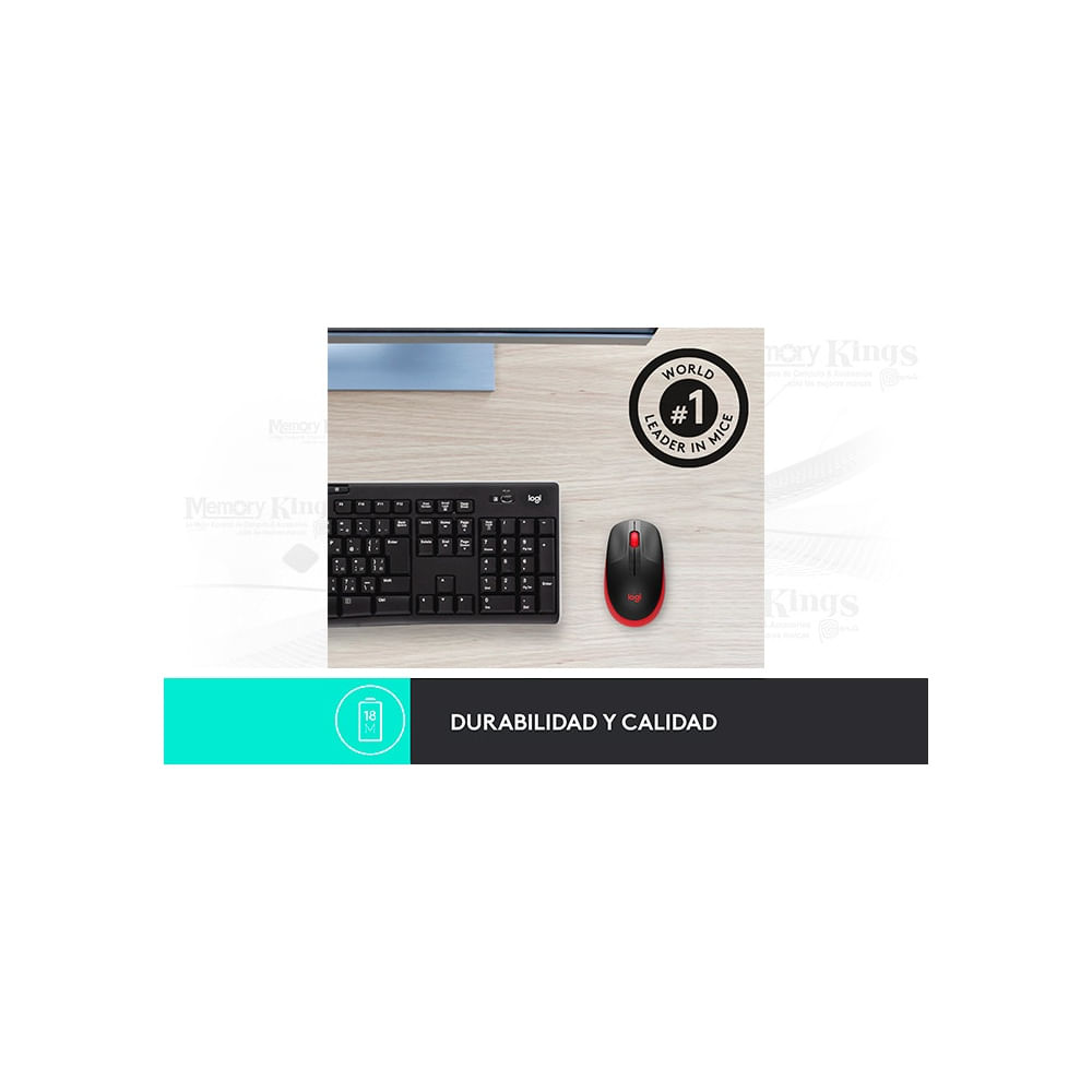 Mouse Logitech M190 inalámbrico rojo tamaño completo con diseño ergonómico y gran comodidad