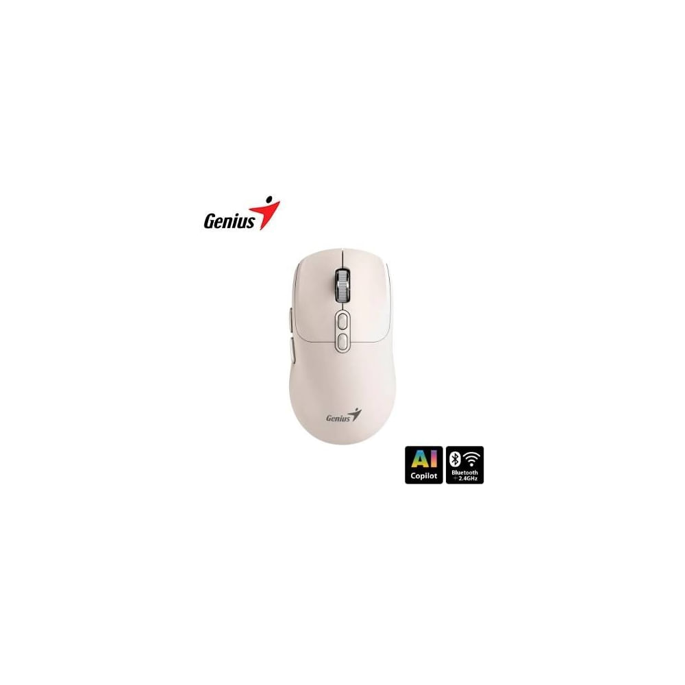 Mouse Genius NX-8080S inalámbrico dual Bluetooth silencioso color té con leche, 7 botones