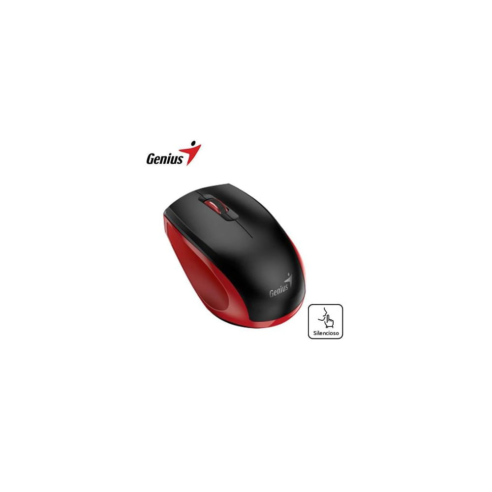 Mouse Genius NX-8006S inalámbrico ergonómico Silent BlueEye negro y rojo, precisión silenciosa