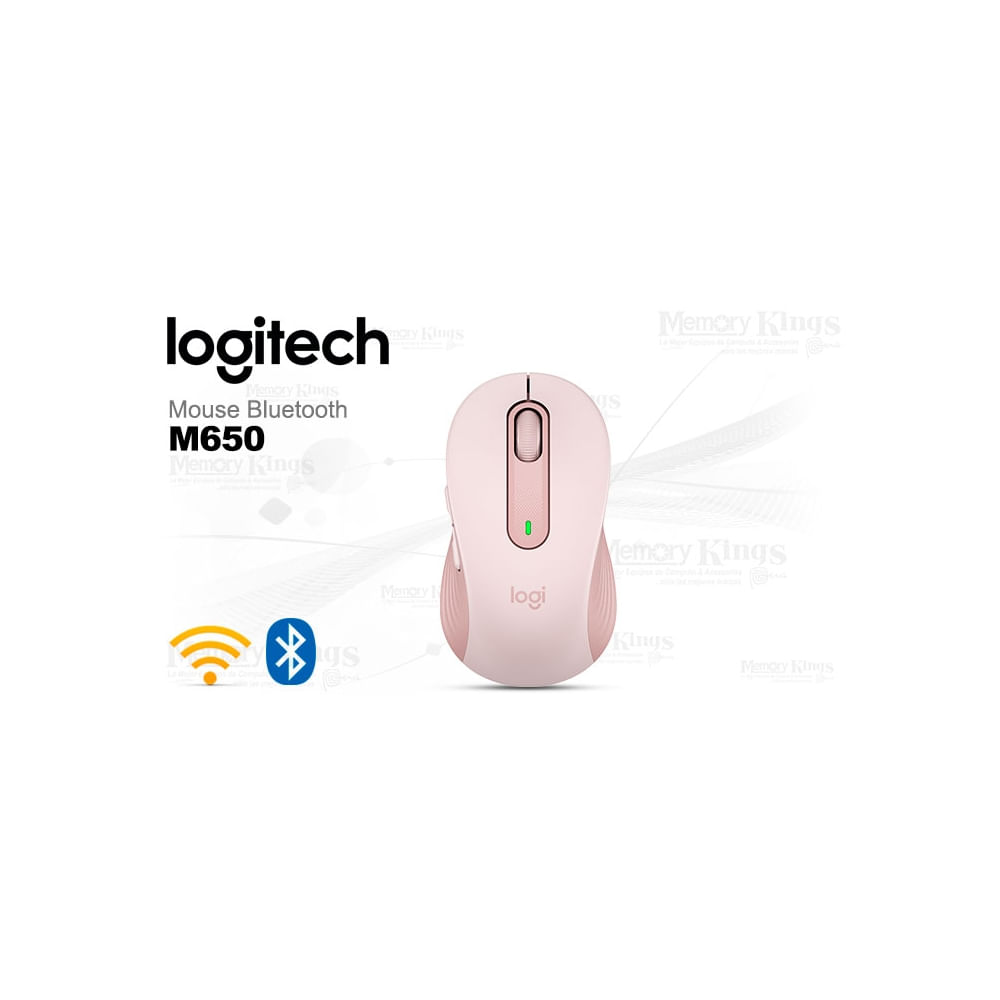 Mouse Logitech Signature M650 Medium en color rosa - Ergonomía y precisión para trabajar con estilo