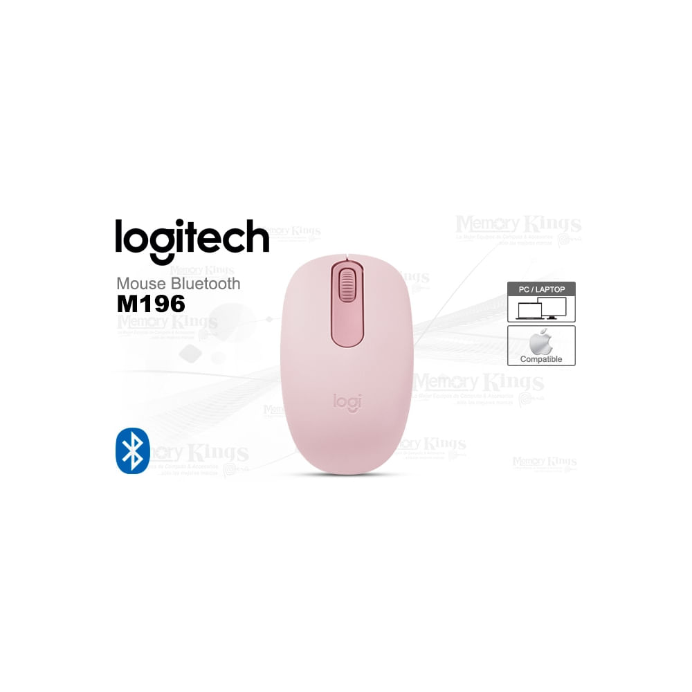 Mouse Logitech M196 Bluetooth Rosa | Diseño ergonómico y conexión inalámbrica confiable