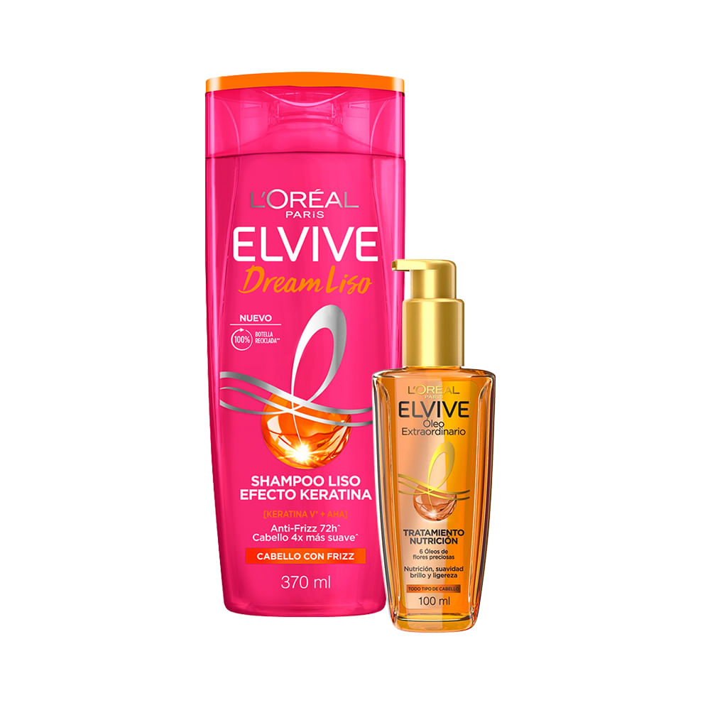 Pack Shampoo ELVIVE Dream Liso 370ml + Óleo Extraordinario 100ml
