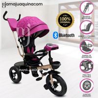 Triciclo Giratorio 3 en 1 «SMART PREMIUM» USB Bluetooth Dark Pink