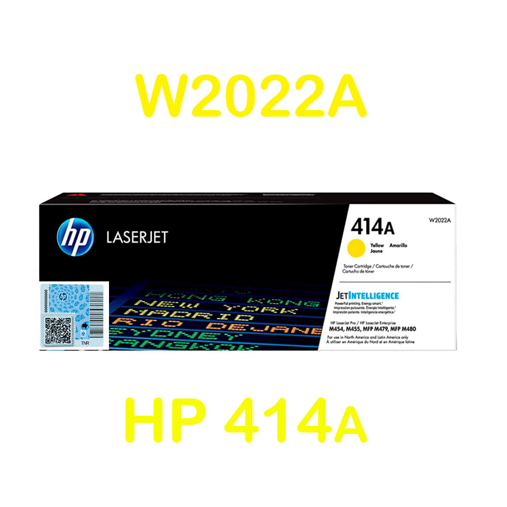 Tóner HP 414A Amarillo W2022A para LaserJet M454dw, M479dw y M479fdw