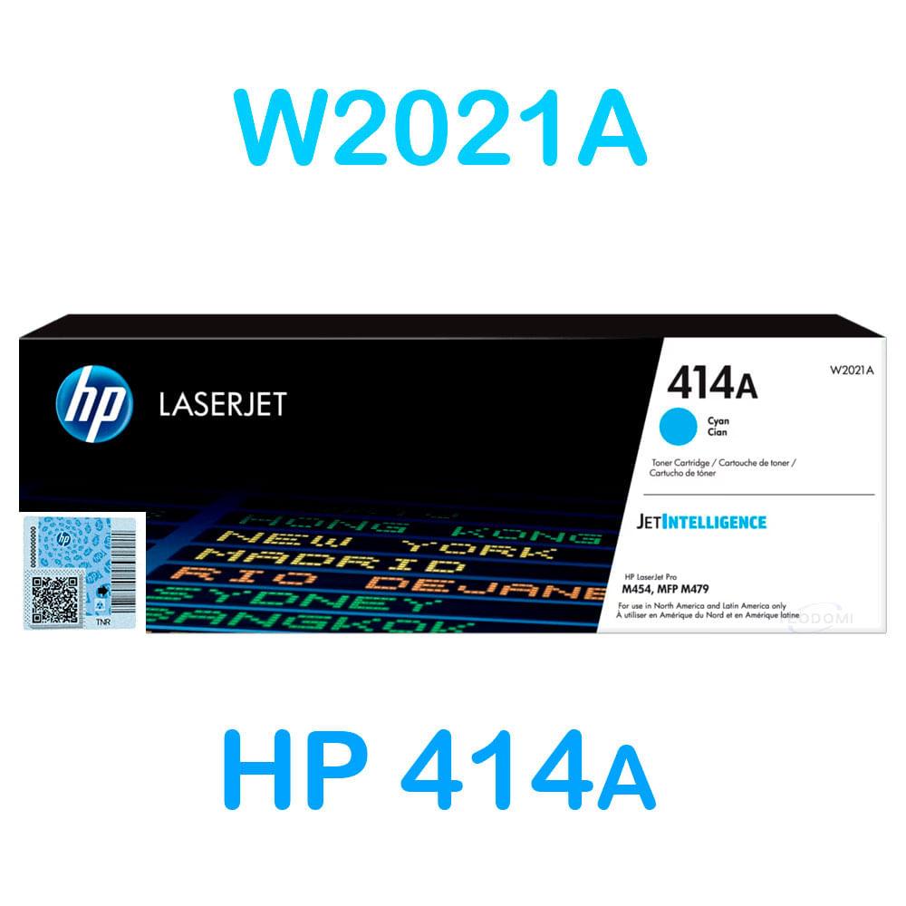 Tóner HP 414A Cyan W2021A para impresoras LaserJet M454 y M479