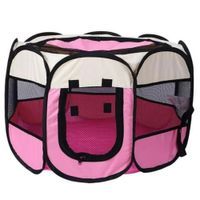 Corral Plegable XXL para Mascotas Rosa con Blanco