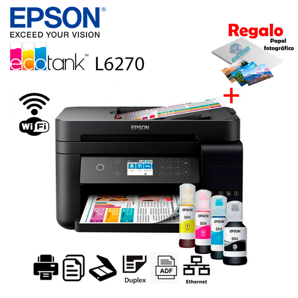 IMPRESORA EPSON MULTIFUNCIONAL ECOTANK L6270 WIFI - DÚPLEX - ADF