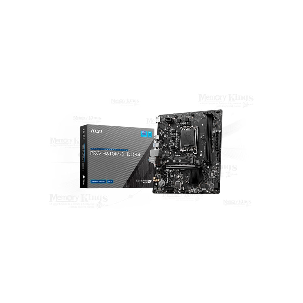 Placa base MSI Pro H610M-S D4 mATX, socket 1700, ideal para rendimiento y compatibilidad