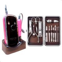 Pulidor De Uñas Eléctrico Portatil y Set de Manicura 12 Pzs