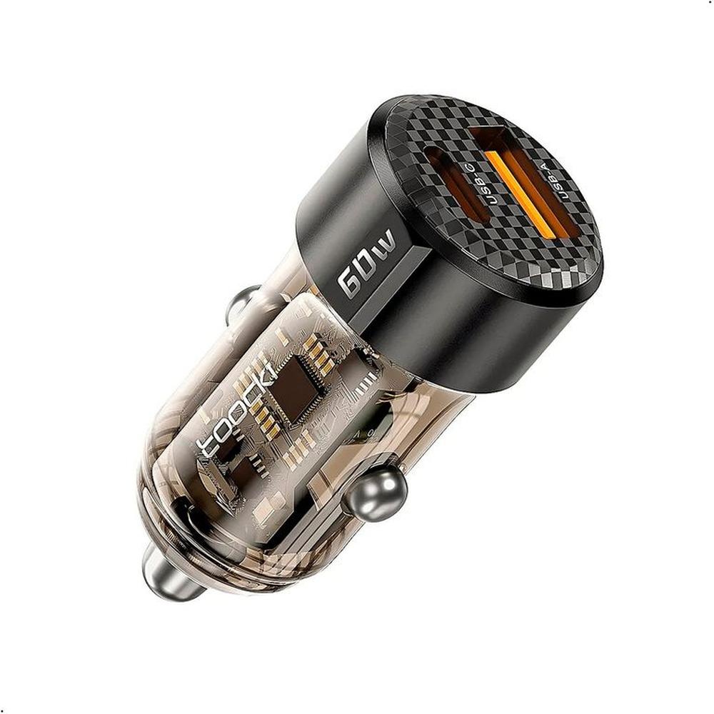 Cargador Toocki Cigarrera Auto Carro 60w Con Cable Tipo C