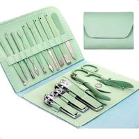 Set de Manicura y Pedicura 16 Piezas  en Acero Verde