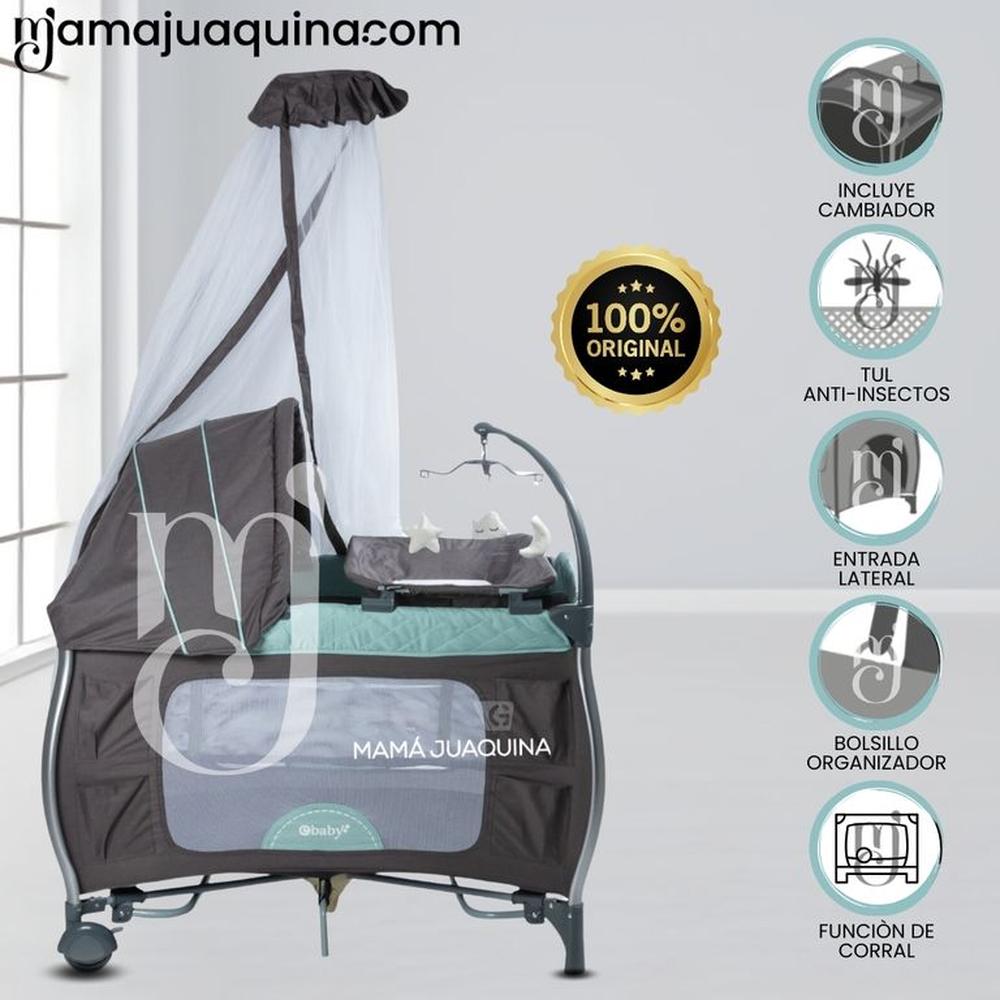 Cuna Corral de Lujo «NAPPY» Green