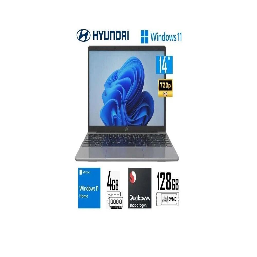 Laptop Hyundai 14.1"" RAM 4GB Almacenamiento 128GB Con Windows 11 Home Hybook