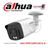 Cámara tipo bala HDCVI de 2 MP con doble luz y foco fijo HAC-HFW1200TLM-IL-A