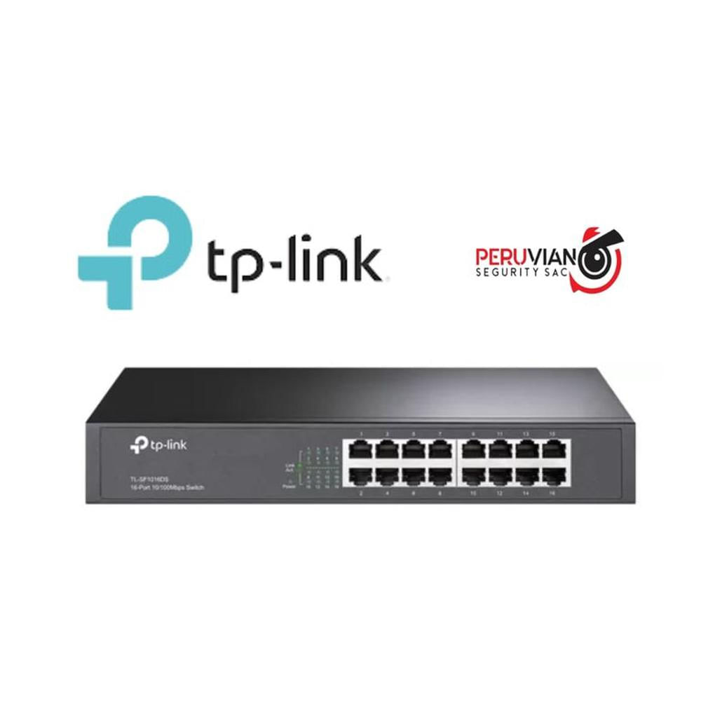 Switch Tplink TP-TL-SF1016DS de 16 puertos Fast Ethernet