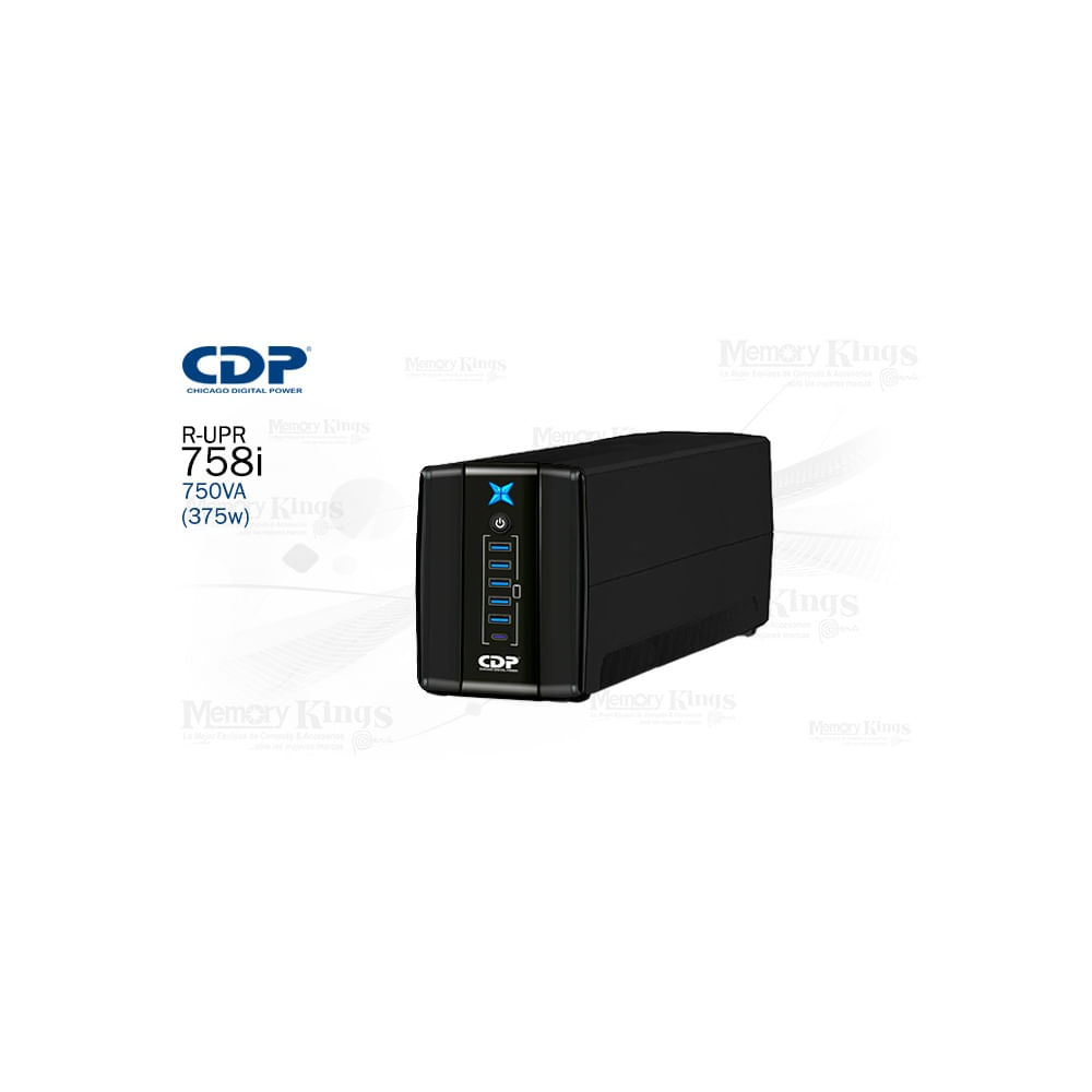 CDP UPS 750VA (375W) R-UPR758I - SAI interactivo con 5 puertos USB para máxima protección eléctrica