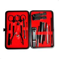 Set de Manicura Pedicura 18 Piezas de Acero Color Negro
