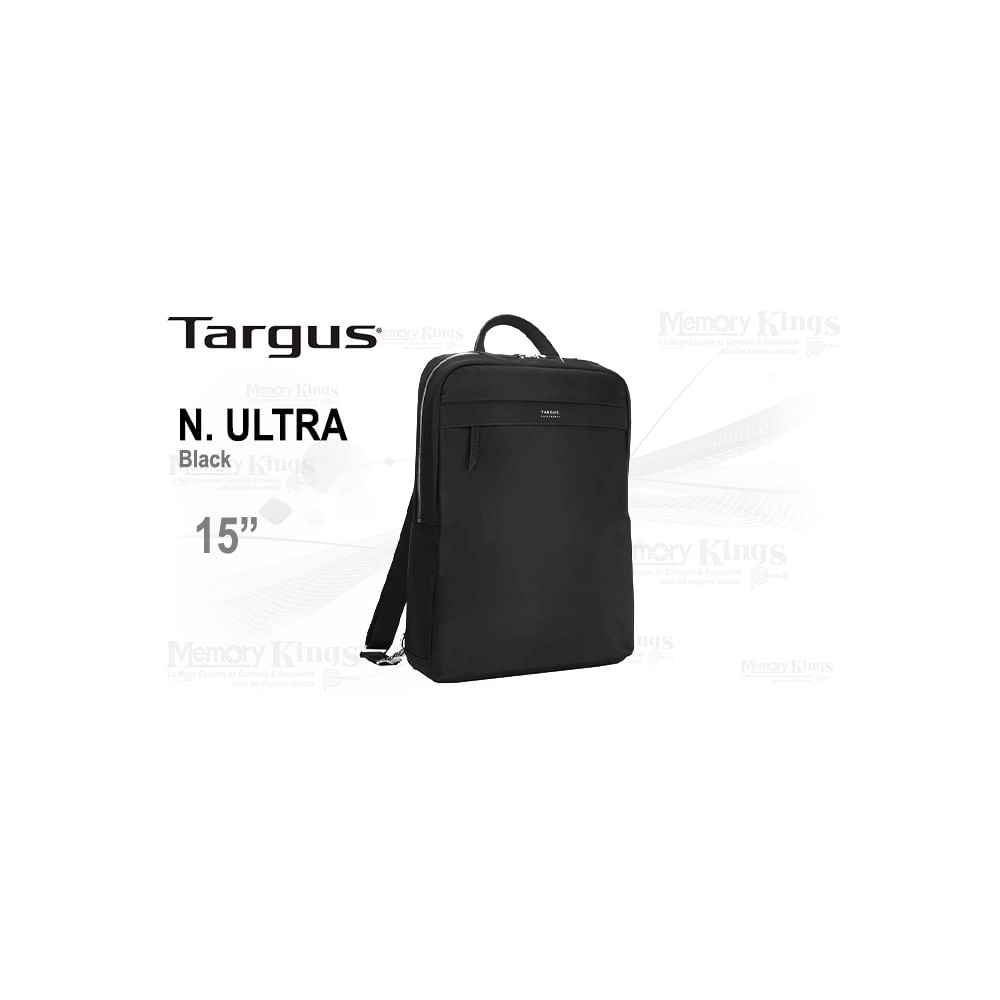 Mochila Targus Newport Ultra Slim 15” Negra para Laptop, Ligera y Elegante, Ideal para Viajes