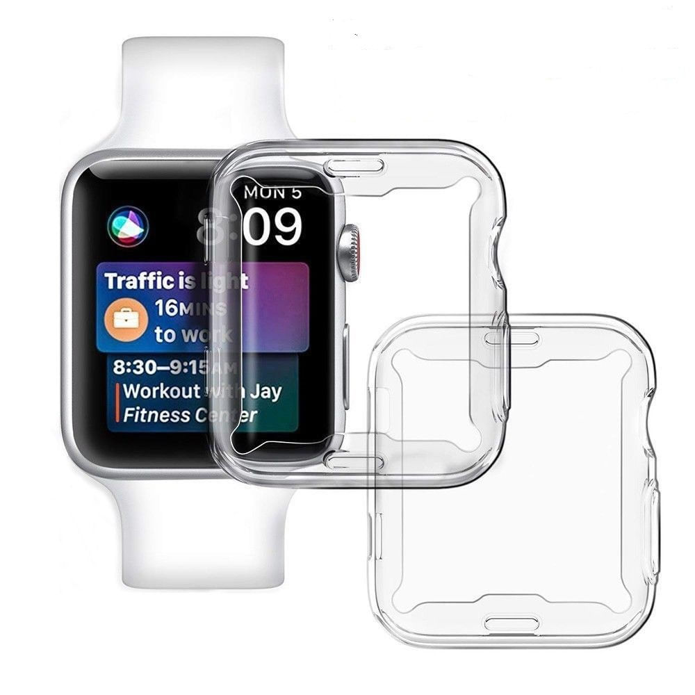 Protector de Pantalla y Carcasa Zebre para Apple Watch 44mm, Pack de 4, Ultra Delgado y Transparent