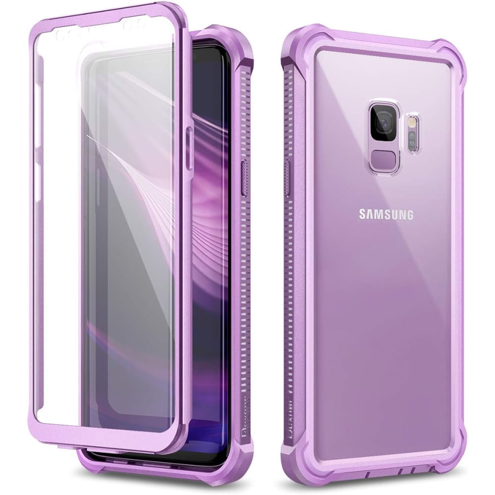 Funda híbrida transparente Spigen para Galaxy S9 + protector de pantalla de vidrio templado 12 mm