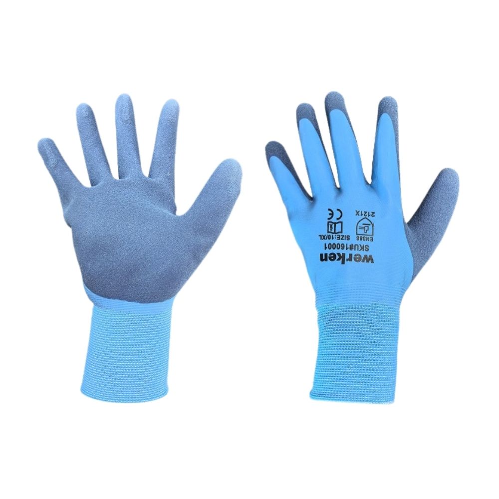 Guante Impermeable Latex Azul Werken
