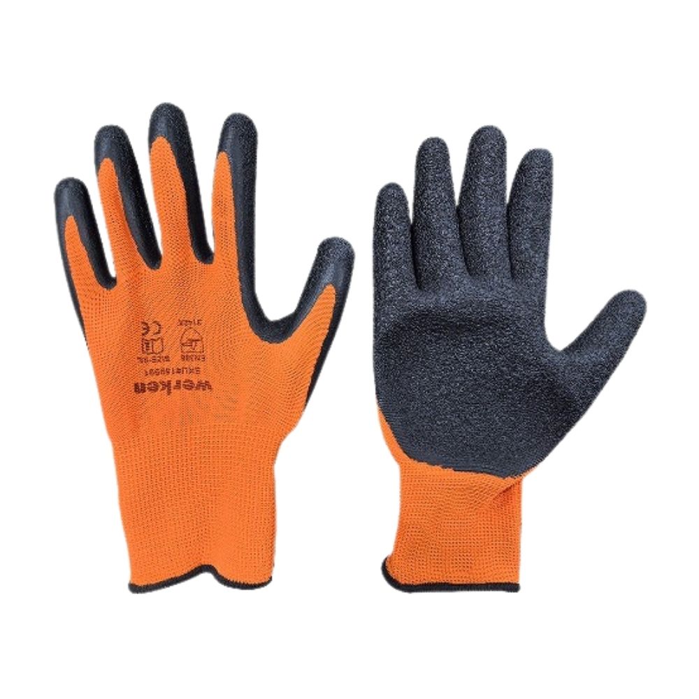Guante Poly Naranja con palma de latex Werken