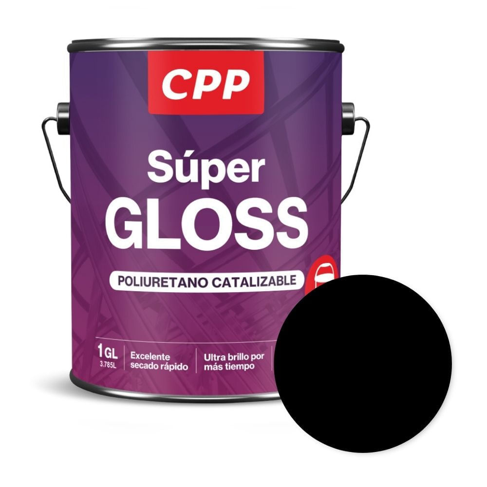 Esmalte Super Gloss CPP Negro Mate 1 galón