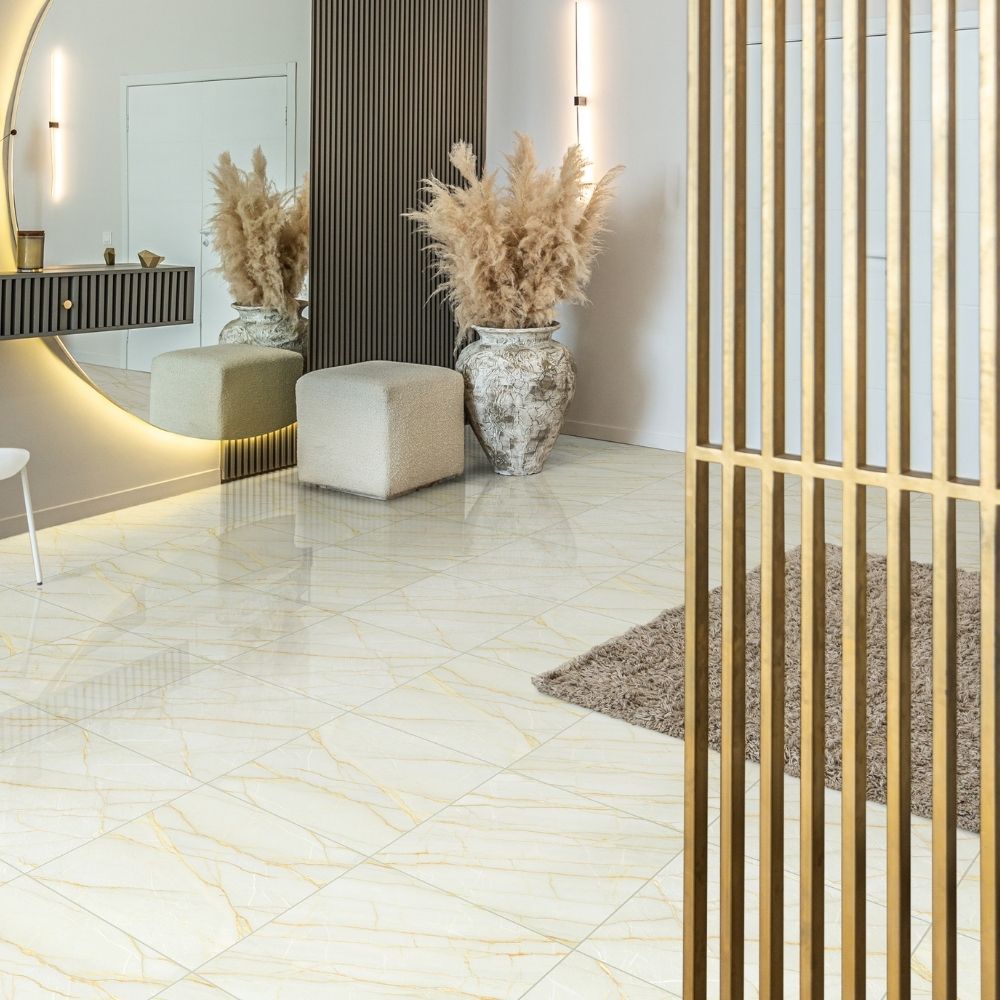 Piso Cerámico Marmolizado Herald Beige 46x46cm 1.90m2 Gala