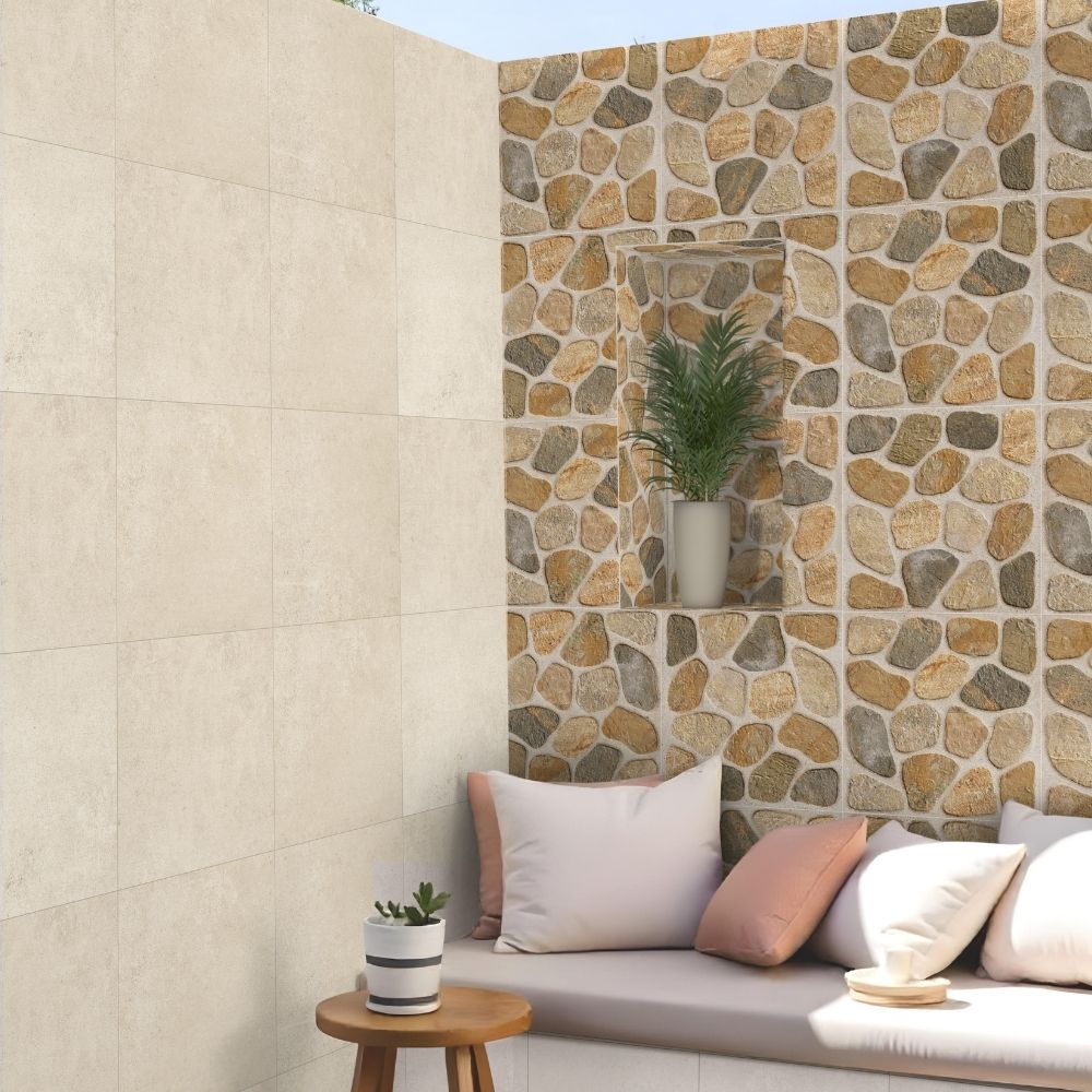 Piso Cerámico Tipo Piedra Yorda Beige 46x46cm 1.90m2 Gala