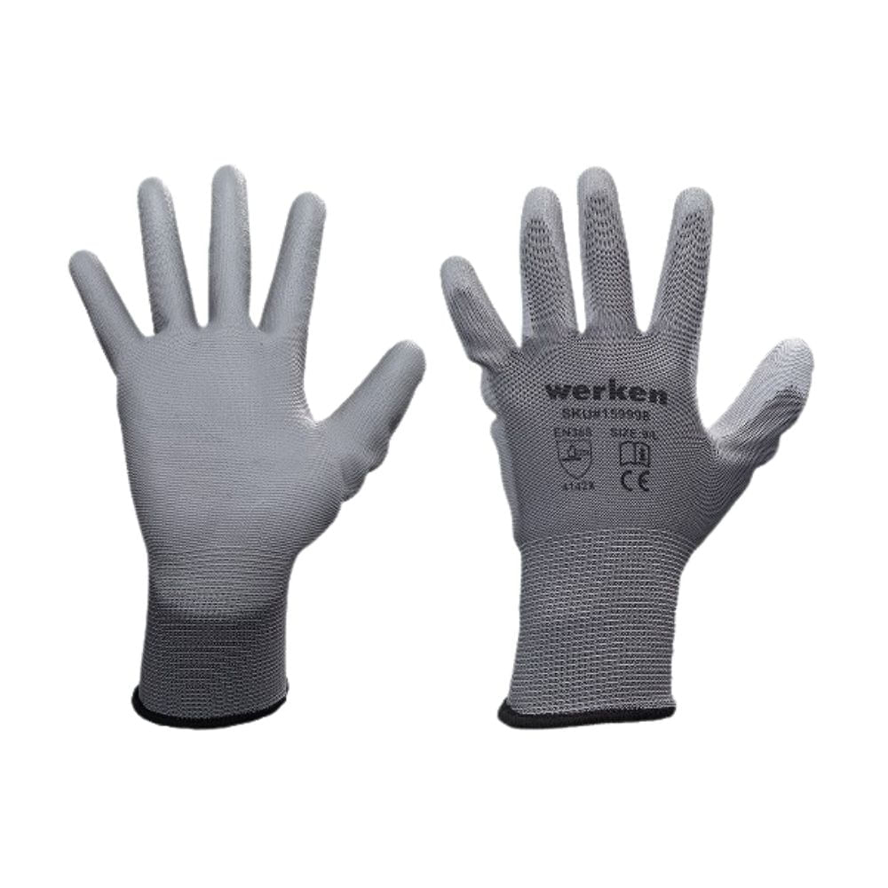 Guante de nylon con poliuretano Gris Werken