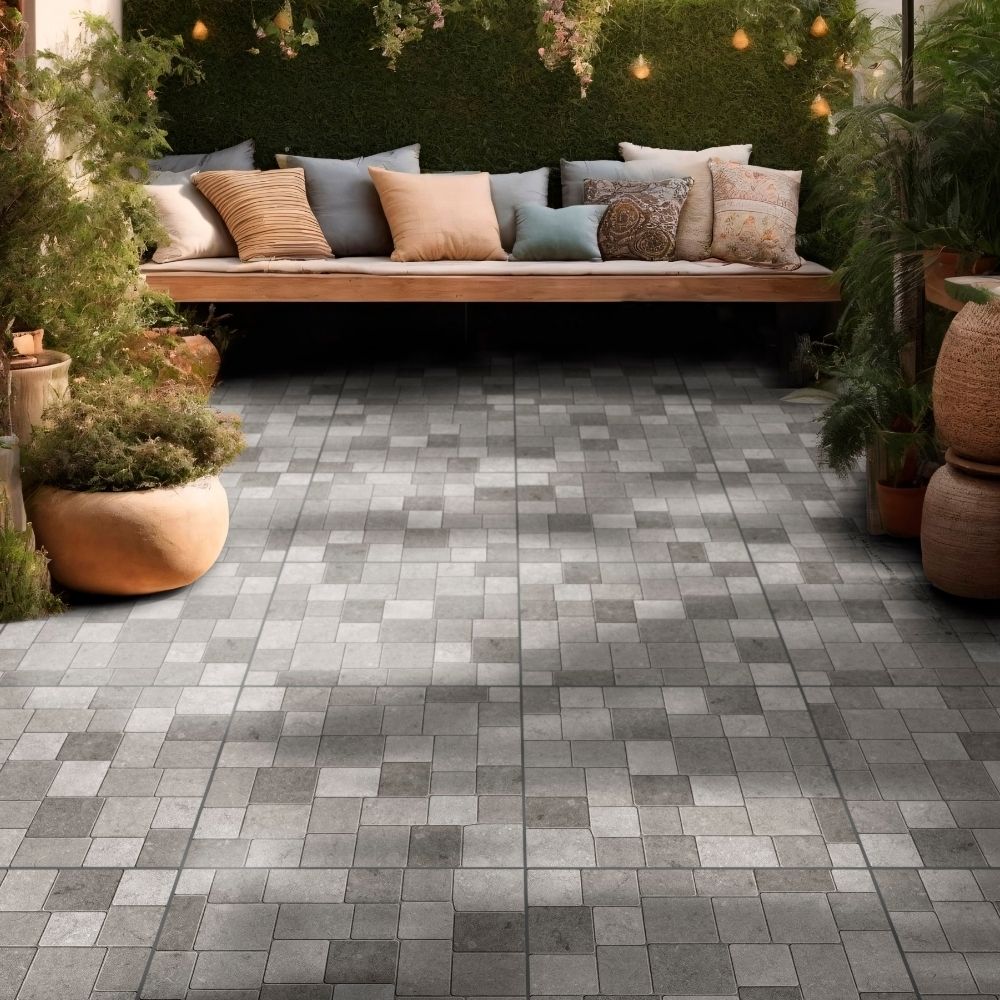 Piso Cerámico Tipo Piedra Pietra Block Gris 46x46cm 1.90m2 Gala