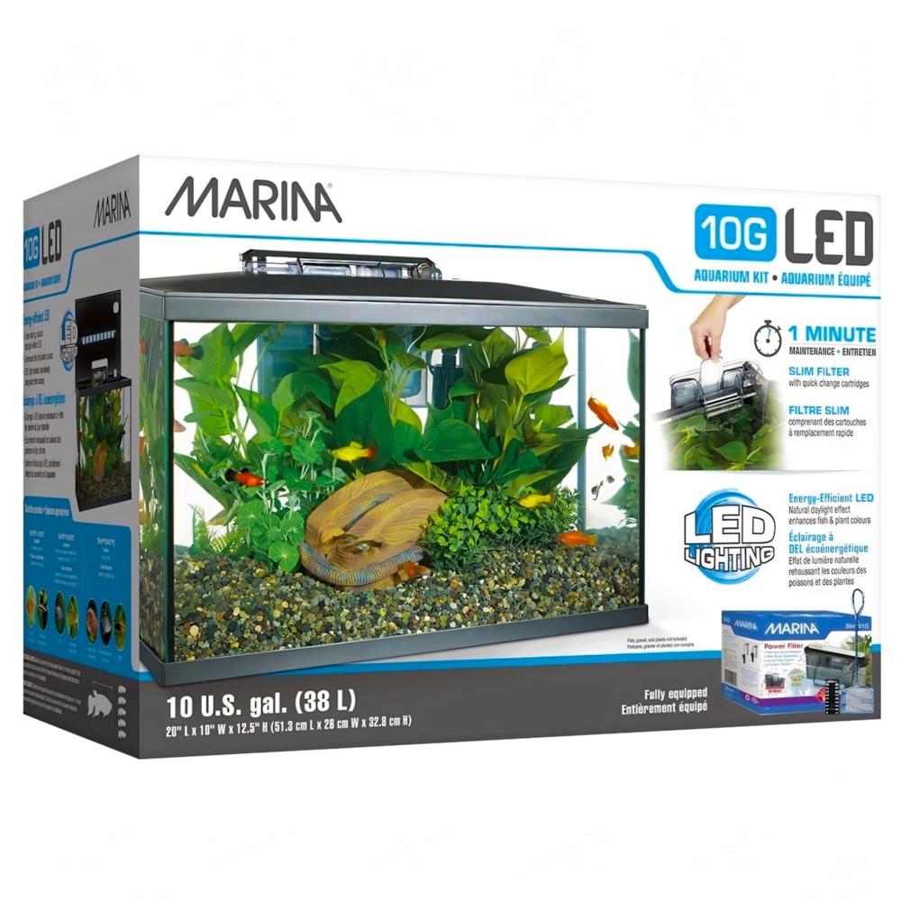 Acuario Marina 10G LED, Kit de 38 lt. 51.3x26x 32.8 cm Hagen
