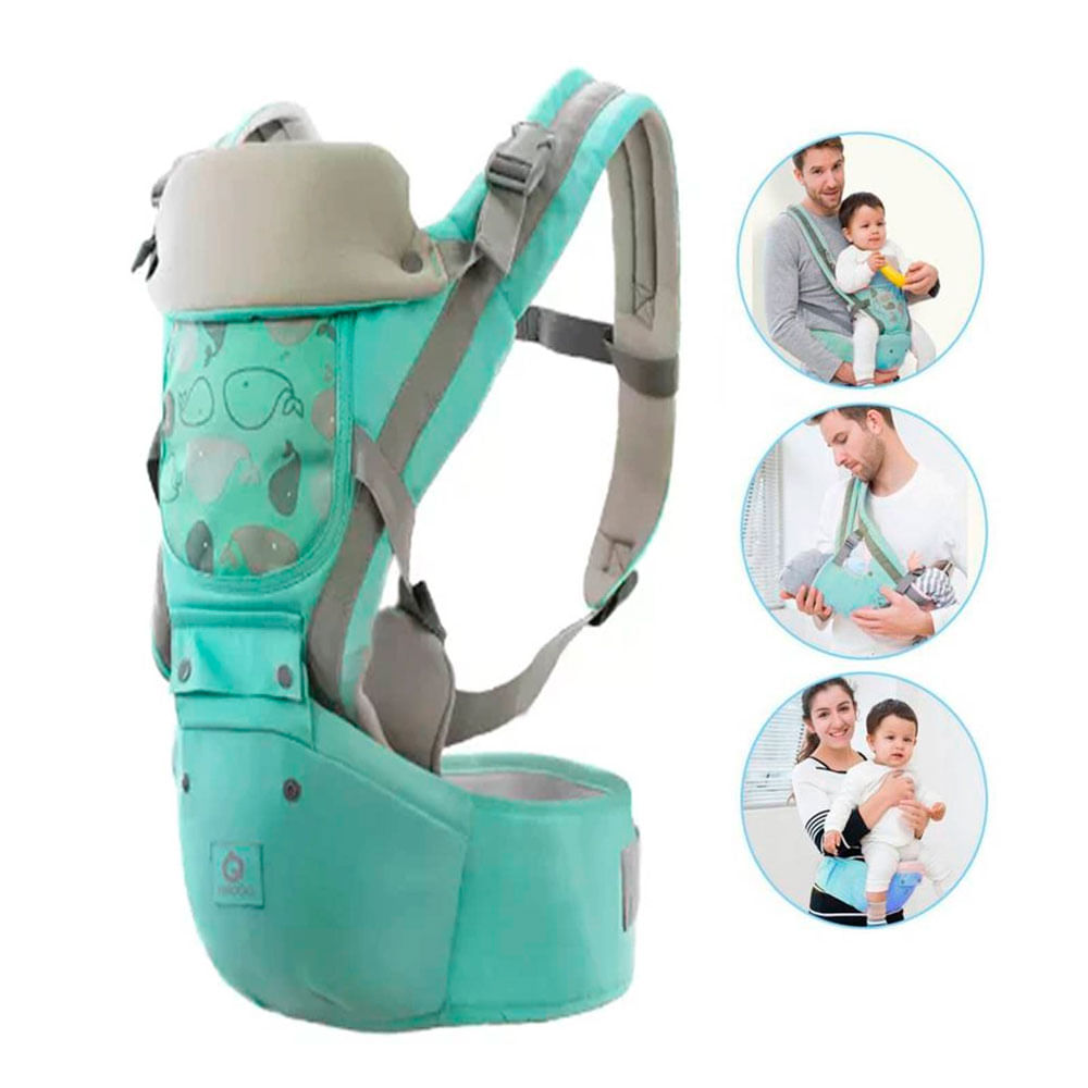Canguro Para Bebé Ergonómico ALEBAO Ballena 3 en 1 Verde Agua