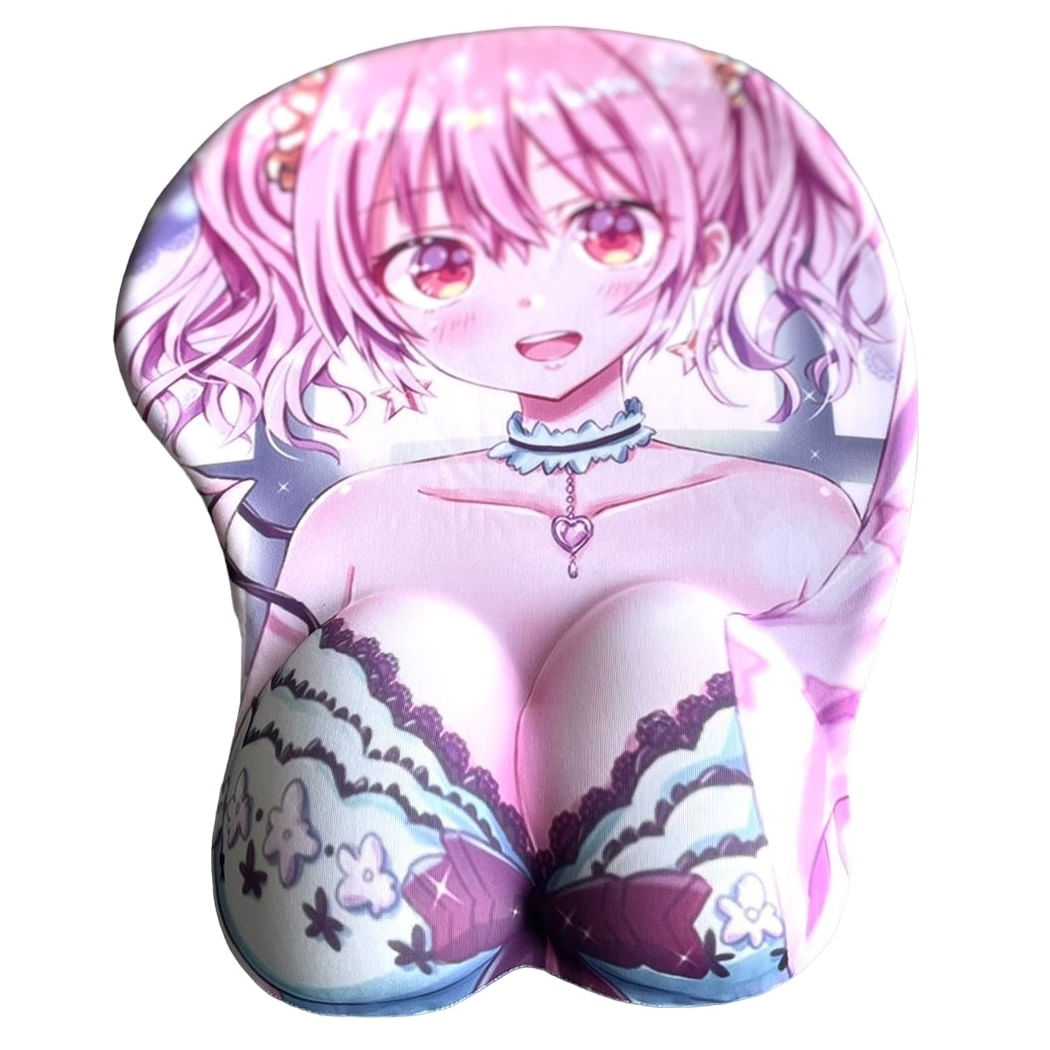Mouse Pad 3D Almohadilla Ergonómico Antideslizante Anime PeliRosada