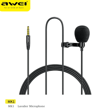 Microfono MK1 AWEI con Cancelación de ruido -NEGRO