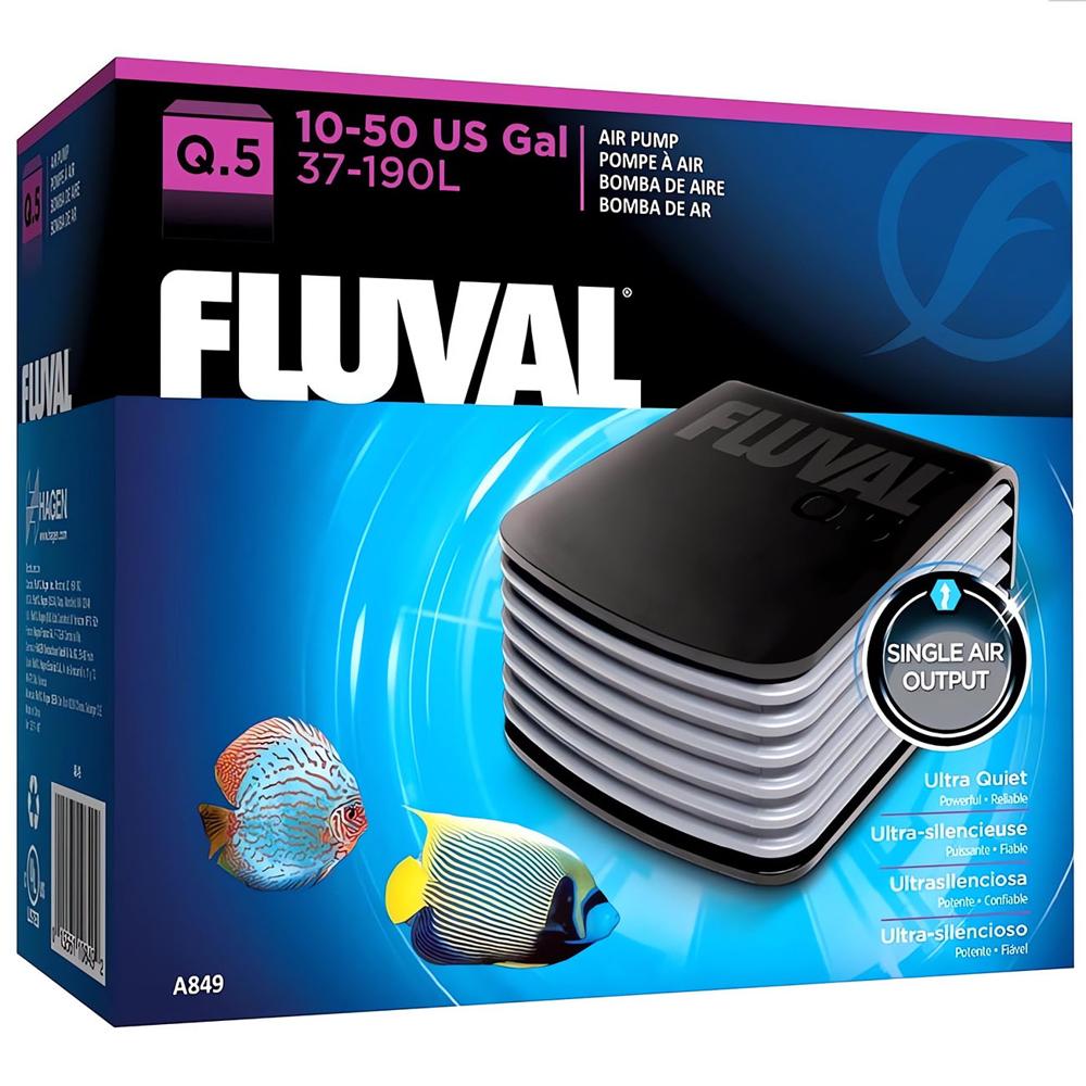 Bomba aire Fluval Q.5, 37 a 190 lt., 120 l/h, 1 salida Hagen