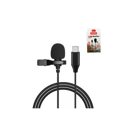 Micrófono Solapero Lavalier Tipo C con Gancho