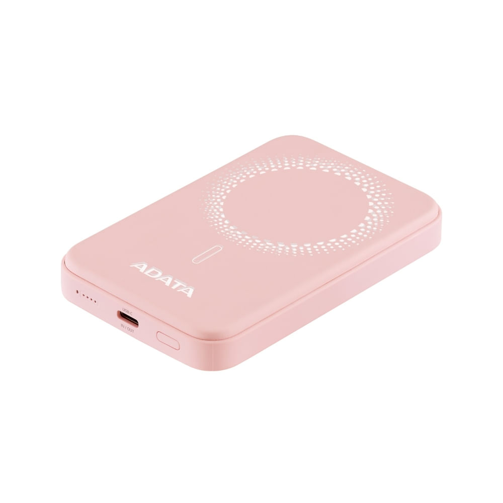 Batería externa portátil ADATA PR050 5000 mAh magnética rosa - carga rápida y compacta