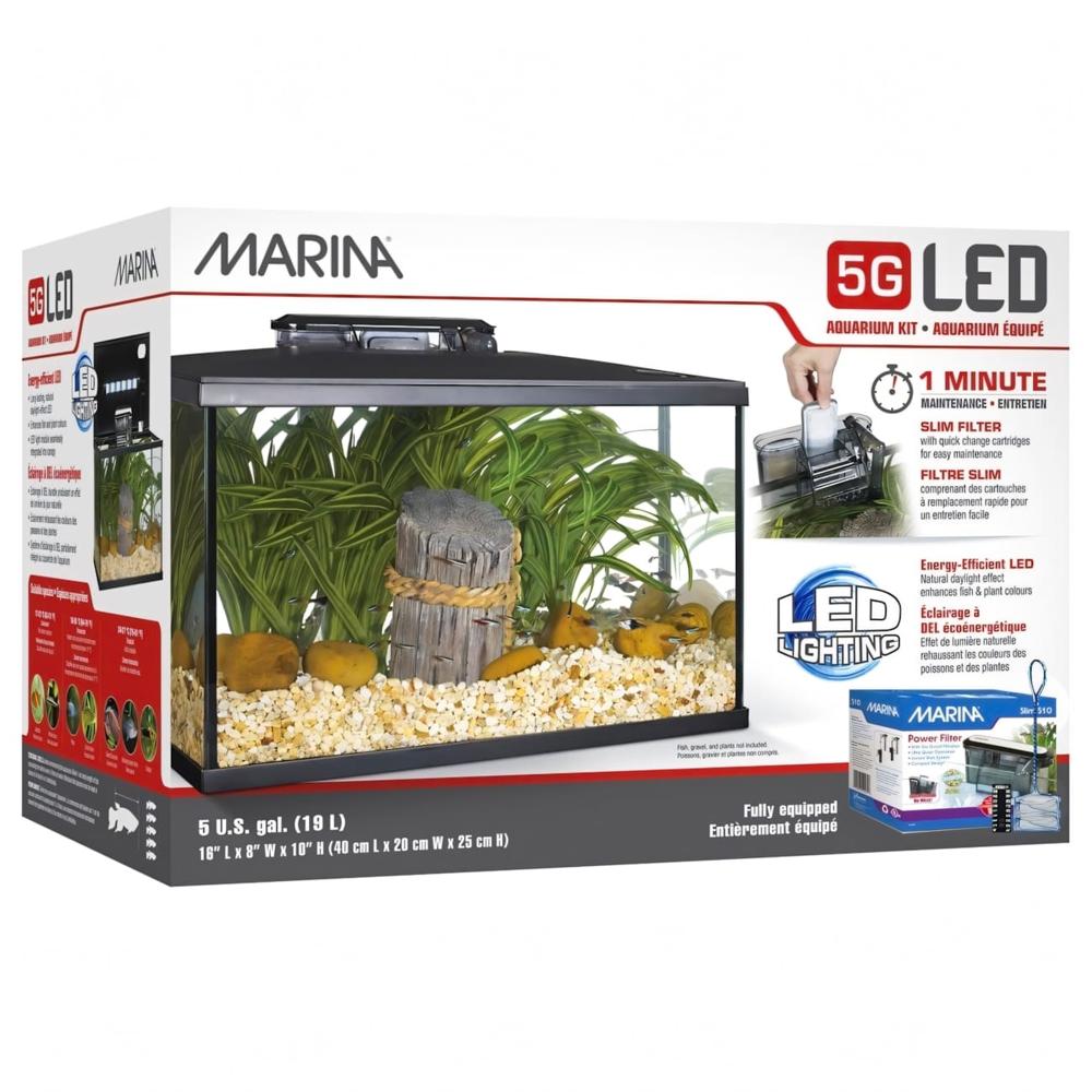 Acuario Marina 5G LED, Kit 19 lt, 41x 21x28 cm altura  Hagen