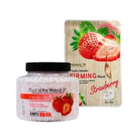 Crema Exfoliante Corporal de Fresa + Mascarilla de Fresa Wokali
