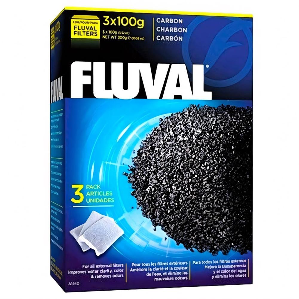 Carbón activado alto grado Fluval x 300 gr (3x100 gr) Hagen