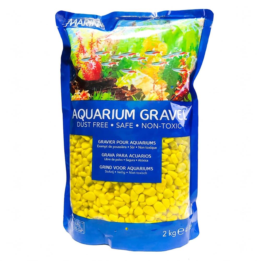 Grava decorativa Marina, color amarilla x 2 Kg. Hagen
