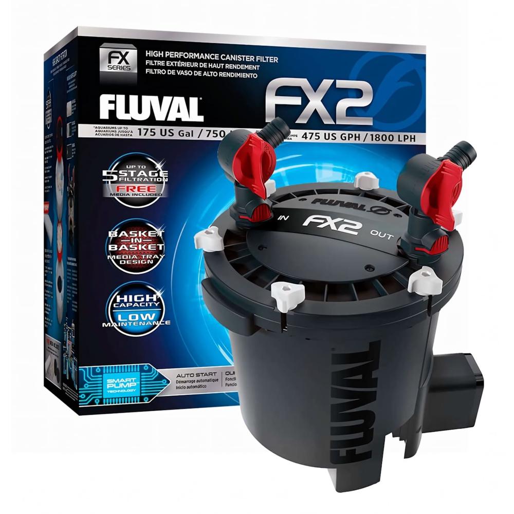 Filtro canister Fluval FX2, 1,800 lph,  hasta 750 lt. Hagen