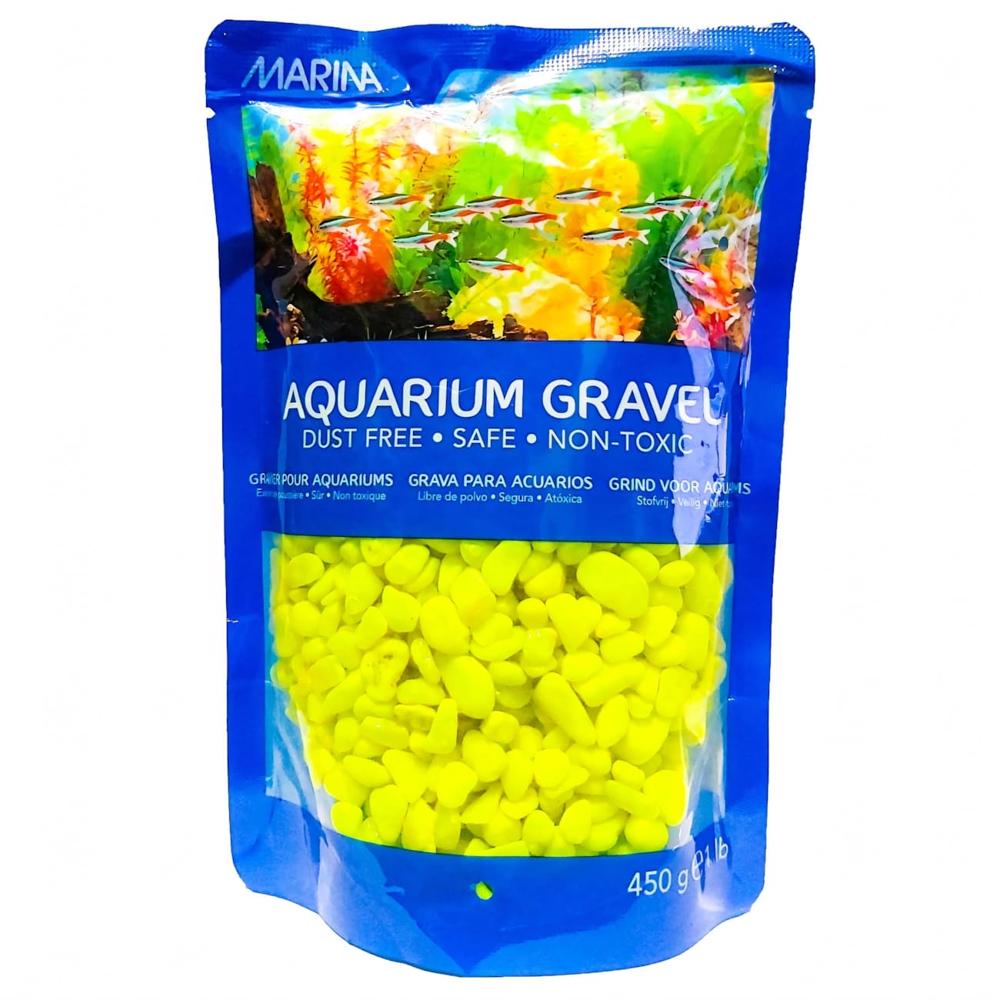Grava decorativa Marina, color verde limón x 1 lb.,  Hagen