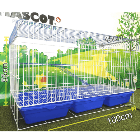 Jaula para Conejos con 3 Bandejas Extraíbles de Limpieza