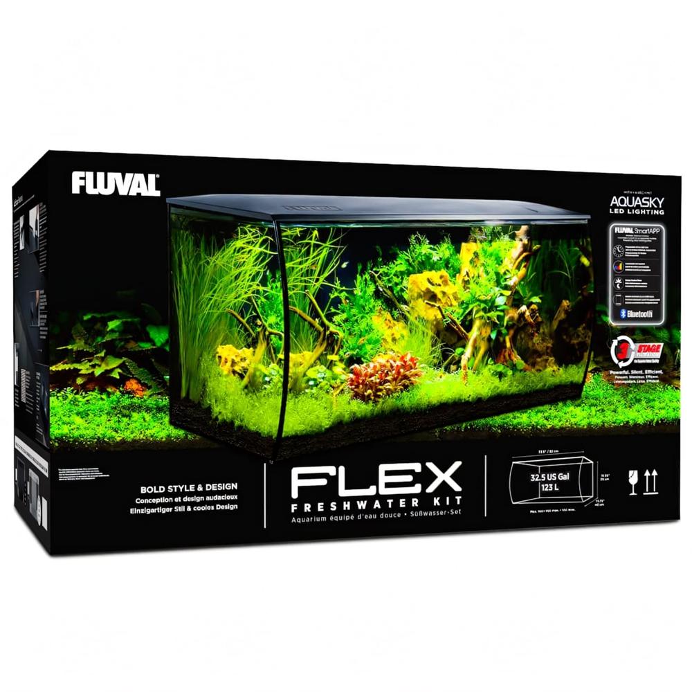 Acuario Fluval Flex Kit de 123 litros, frontal concavo Hagen