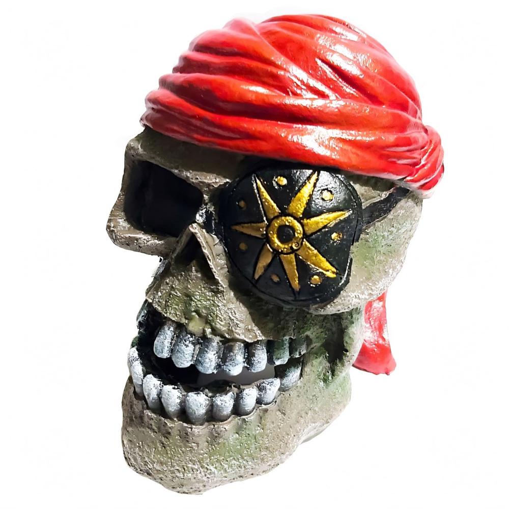 Adorno en poliresina Cráneo de Pirata tamaño grande Hagen
