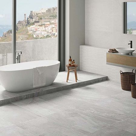 Piso Porcelanato Johnstone Grey Brillo 25x75cm 1.31m2 Klipen