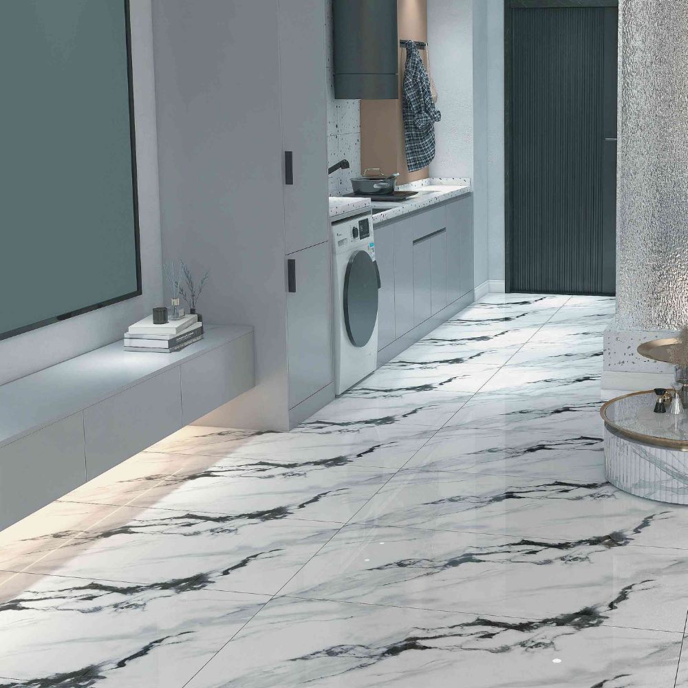 Piso Porcelanato Marmolizado Blanco 1.20x60 2.16m2 Orange